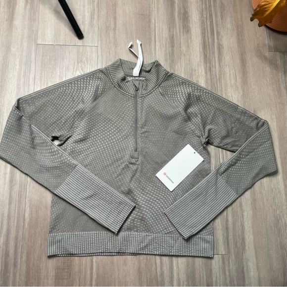 Lululemon Rest Less Cropped Half-Zip Grid Warp Rover / Raw Linen - Picture 7 of 7